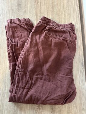 Old Navy Relaxed Elastic Waist Pants - Rust Brown